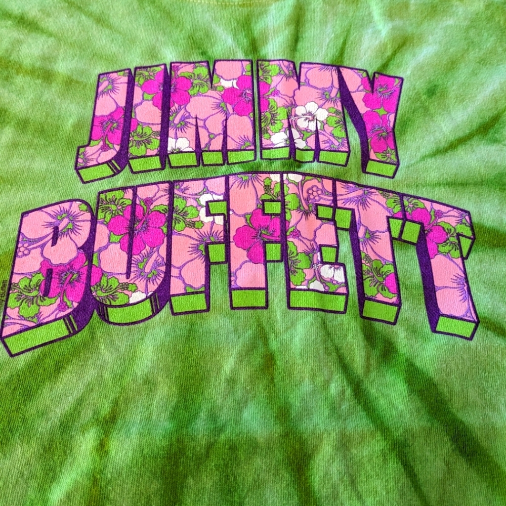Jimmy Buffett concert tour t shirt green XL